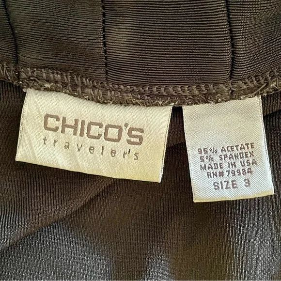 Chico’s Travelers Open Front Black Ruffle Cardigan Jacket Sweater Women Sz 3 XL - Picture 6 of 7